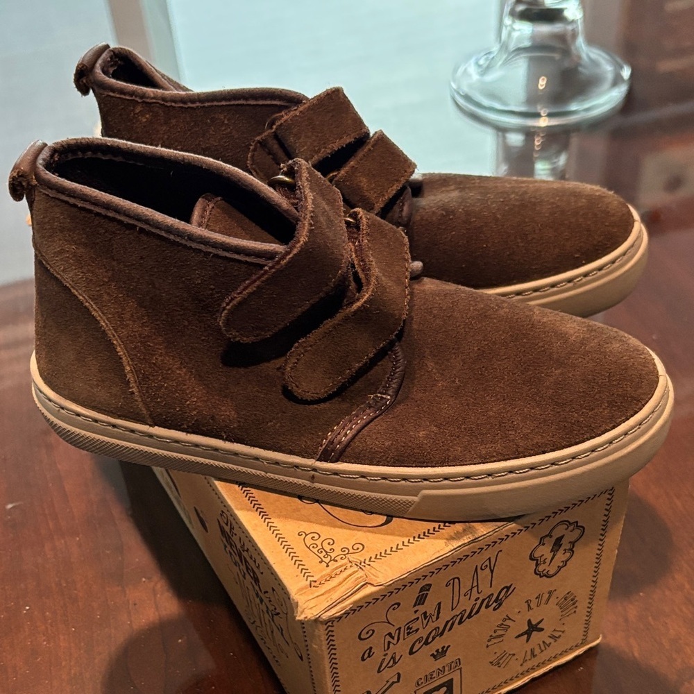 Cienta Brown Suede Kids Boot Sneakers - Picture 2 of 11